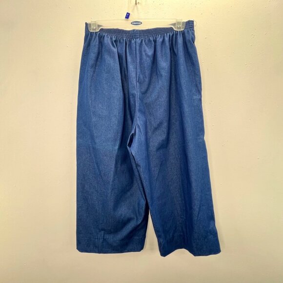 Alfred Dunner Capri Denim Pants 16P Petite Blue Elastic Waist Pull On NWT - Picture 4 of 5